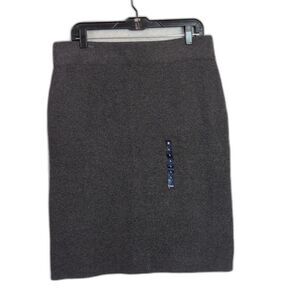 Chaps Gray Knit Skirt Stretch Women's L NWT